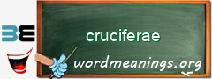 WordMeaning blackboard for cruciferae